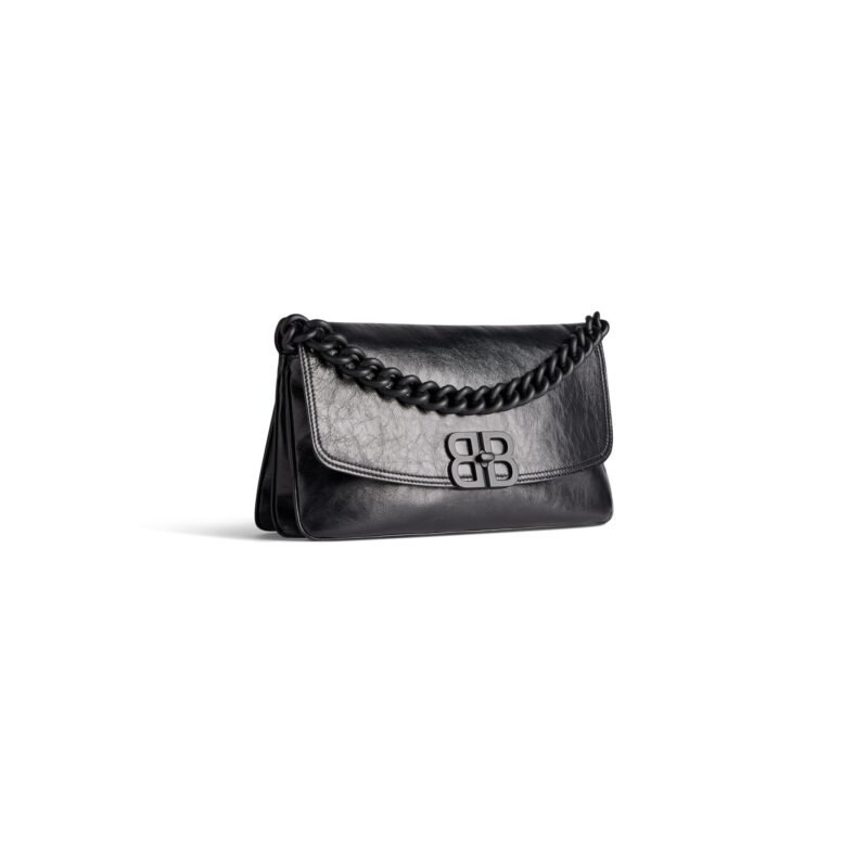 balenciaga Bb Soft Medium Flap Bag in Black 7485962AA261000