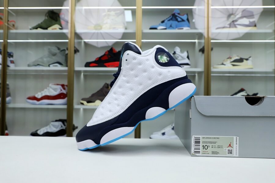 AIR JORDAN 13 RETRO WHITE OBSIDIAN POWDER BLUE 414571-144