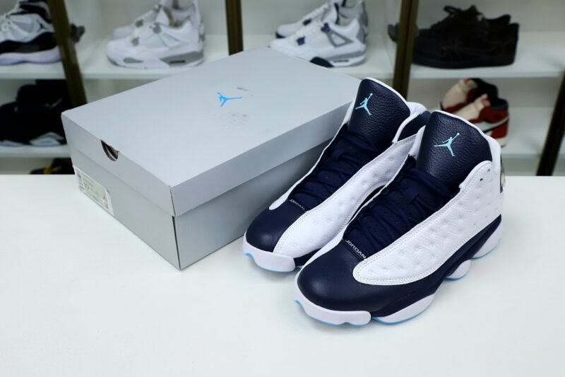 AIR JORDAN 13 RETRO WHITE OBSIDIAN POWDER BLUE 414571-144